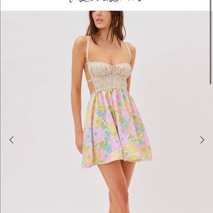 For Love and Lemons Emily dress mod floral backless mini dress